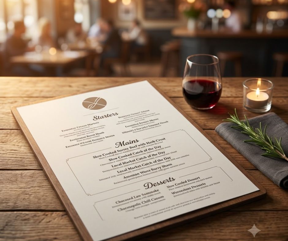 menu printing
